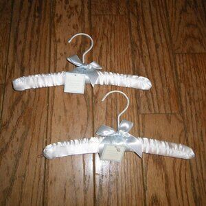 2 Satin Padded Small Hangers For Baby or Intimates